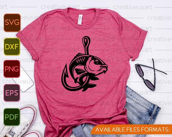 Pesca lubina pescado SVG PNG corte archivos imprimibles - on a t-shirt
