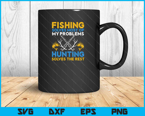 Vissen &amp; jagen shirt cadeaus voor jagers die graag jagen SVG PNG snijden afdrukbare bestanden