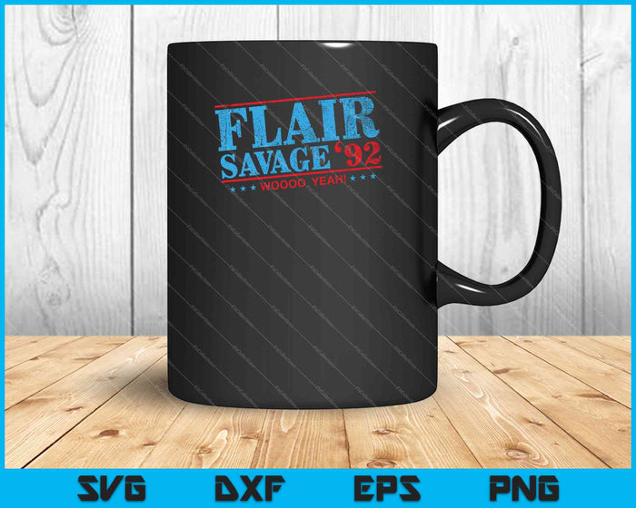 Flair Savage 92 Vintage worstelen verkiezing SVG PNG snijden afdrukbare bestanden