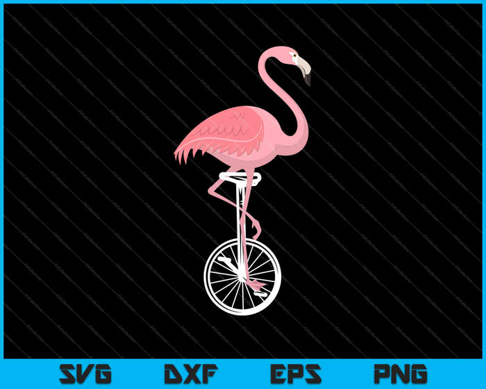 Flamingo Unicycle T-Shirt Design SVG PNG Cutting Printable Files