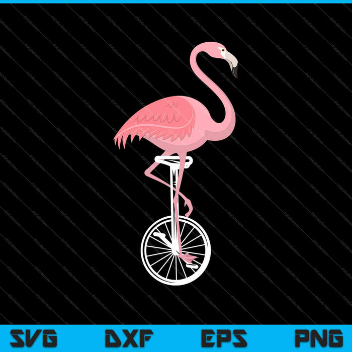 Flamingo eenwieler T-shirt Design SVG PNG snijden afdrukbare bestanden
