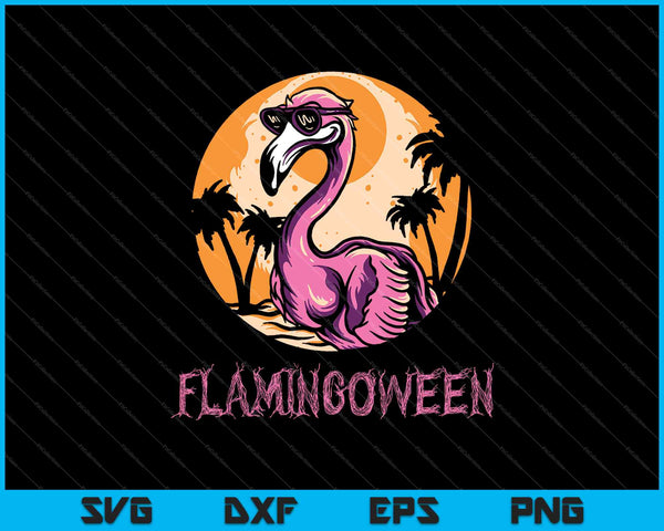 Flamingoween Flamingo mummie kostuum SVG PNG snijden afdrukbare bestanden
