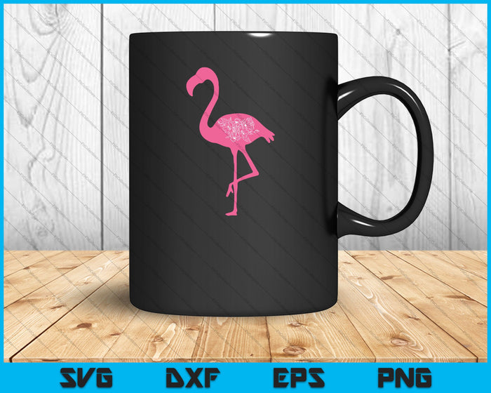 Floral Flamingo Mandala SVG PNG Cortar archivos imprimibles