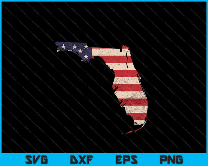 Florida American Flag Vintage SVG PNG Cutting Printable Files