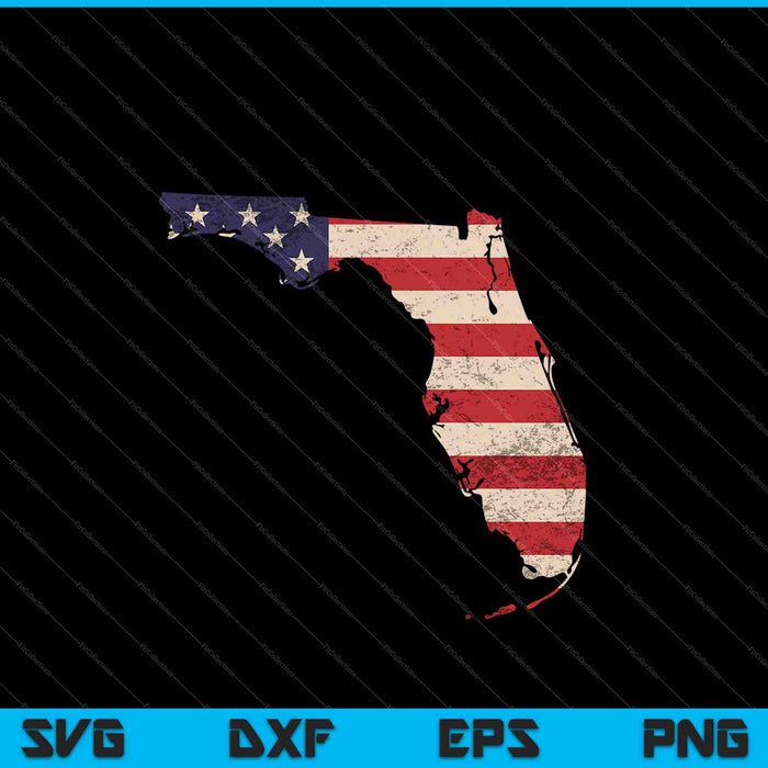 Florida Amerikaanse vlag Vintage SVG PNG snijden afdrukbare bestanden