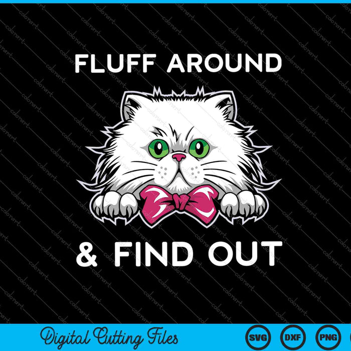 Fluff Around And Find Out Funny Cat Adult Humor SVG PNG Files