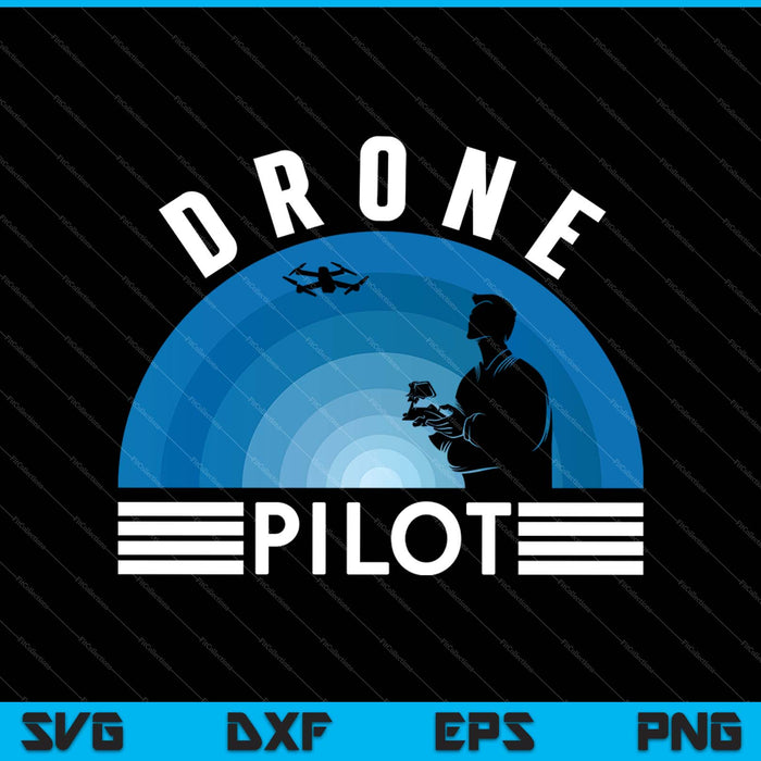 Vliegende drone piloot videograaf SVG PNG snijden afdrukbare bestanden