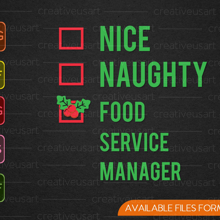 Food Service Manager Funny Pajama Christmas SVG PNG Cutting Printable Files