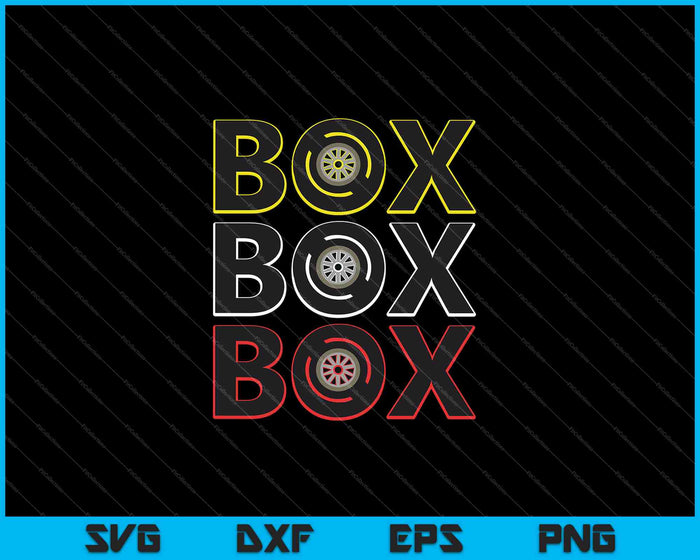 Fórmula Racing Car Box Box Box SVG PNG Cortar archivos imprimibles