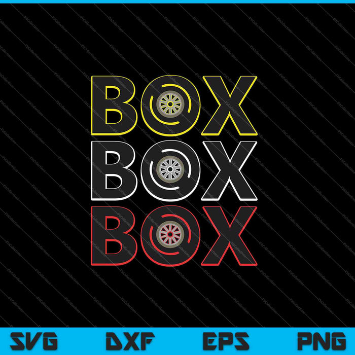 Formula Racing Car Box Box Box SVG PNG Cutting Printable Files