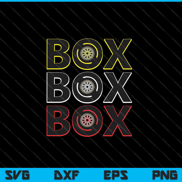 Fórmula Racing Car Box Box Box SVG PNG Cortar archivos imprimibles