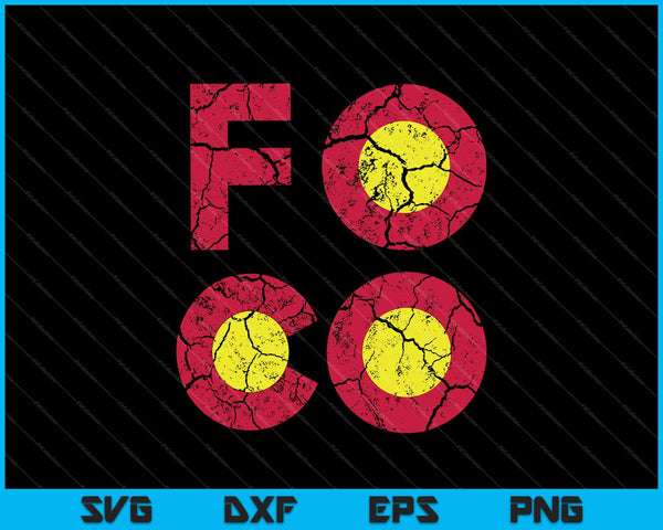 Fort Collins Colorado vlag FOCO SVG PNG snijden afdrukbare bestanden