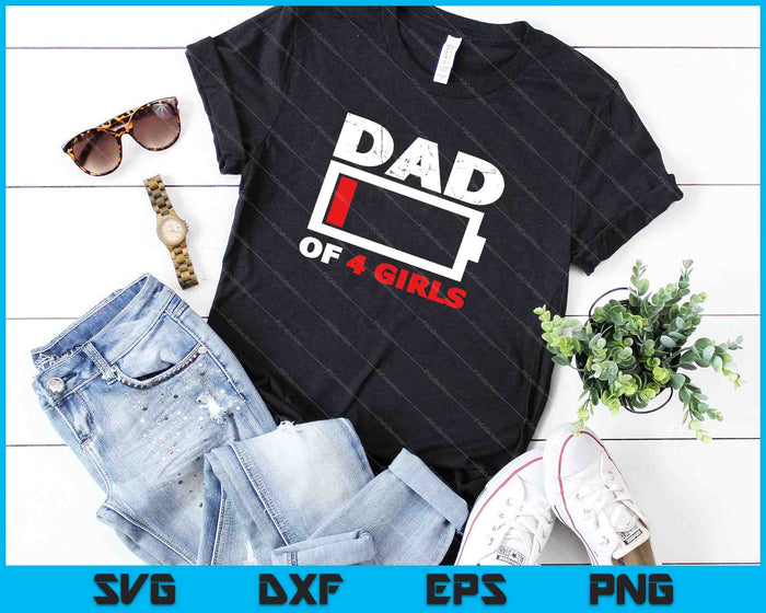 Divertido cuatro hermanas papá SVG PNG cortando archivos imprimibles