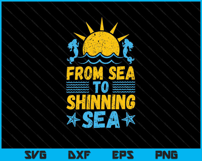 De mar a mar brillante SVG PNG cortando archivos imprimibles 