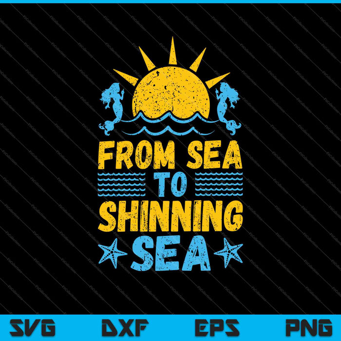 De mar a mar brillante SVG PNG cortando archivos imprimibles 