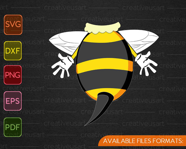 Funny Bee Costume Easy  Honeybee Halloween SVG PNG Cutting Printable Files