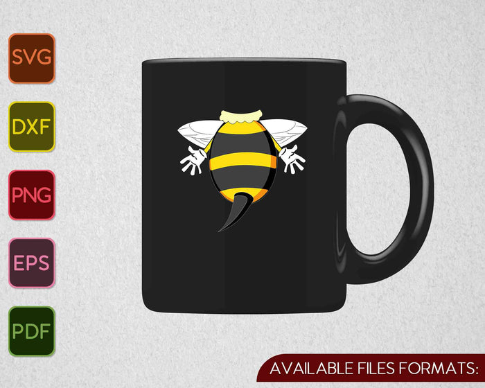 Funny Bee Costume Easy  Honeybee Halloween SVG PNG Cutting Printable Files