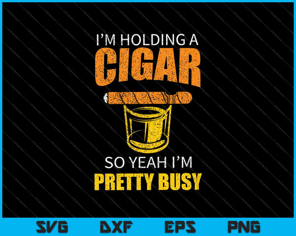 Grappige sigaren Whiskey SVG PNG snijden afdrukbare bestanden