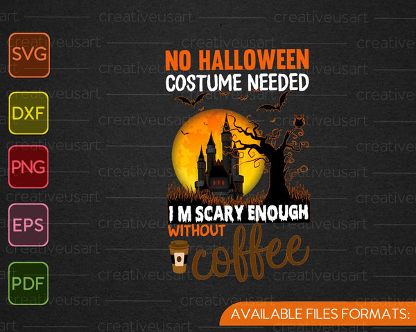Divertido bebedor de café cita disfraz de Halloween SVG PNG cortando archivos imprimibles
