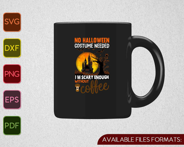 Divertido bebedor de café cita disfraz de Halloween SVG PNG cortando archivos imprimibles