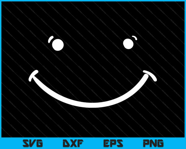 Grappige schattige zwarte glimlach SVG PNG snijden afdrukbare bestanden