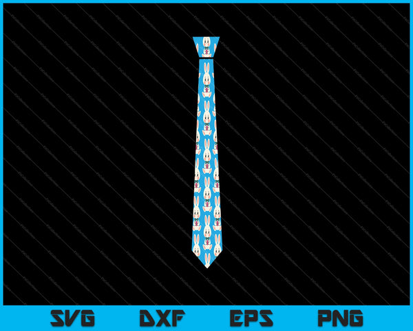 Divertido lindo conejito de Pascua corbata SVG PNG cortando archivos imprimibles
