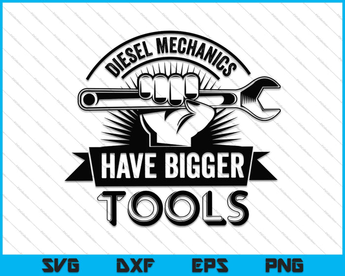 Divertido mecánico diesel herramientas más grandes SVG PNG cortando archivos imprimibles