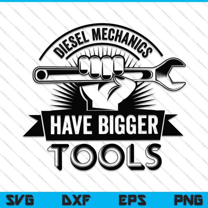 Divertido mecánico diesel herramientas más grandes SVG PNG cortando archivos imprimibles