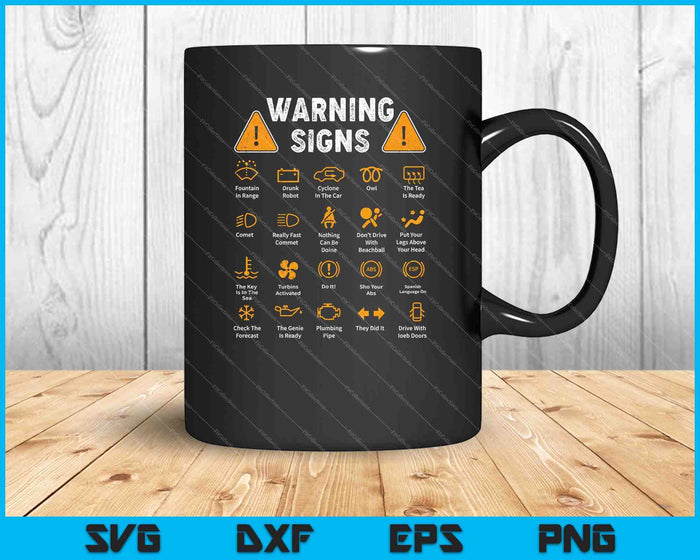 Funny Driving Warning Signs Auto Mechanic SVG PNG Cutting Printable Files