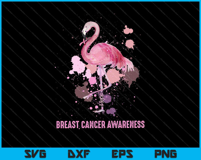 Grappige Flamingo hoop bloem minnaar borstkanker SVG PNG snijden afdrukbare bestanden