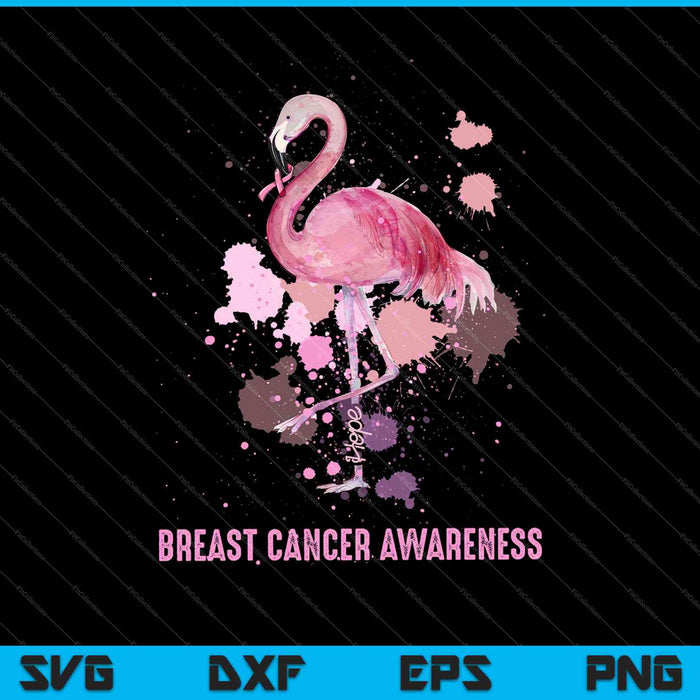 Grappige Flamingo hoop bloem minnaar borstkanker SVG PNG snijden afdrukbare bestanden