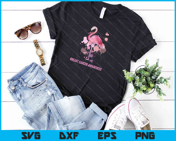 Grappige Flamingo hoop bloem minnaar borstkanker SVG PNG snijden afdrukbare bestanden - on a t-shirt
