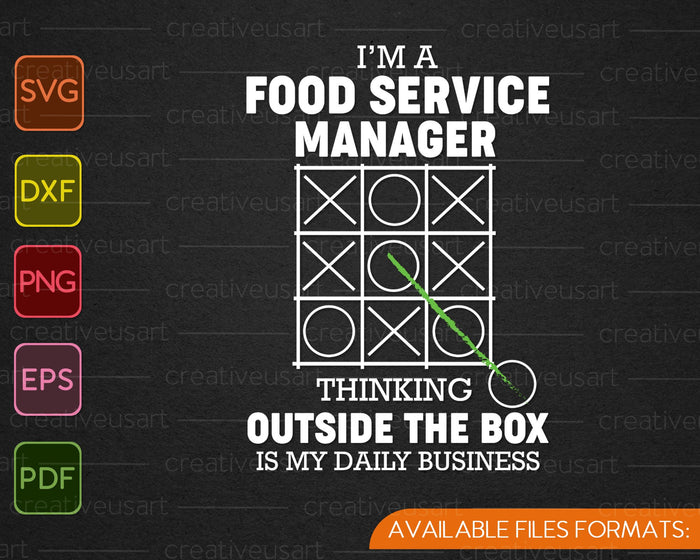Funny Food Service Manager SVG PNG Cutting Printable Files