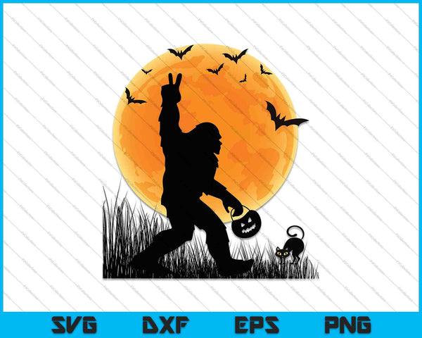 Grappige Halloween Rocking Sasquatch Bigfoot SVG PNG snijden afdrukbare bestanden