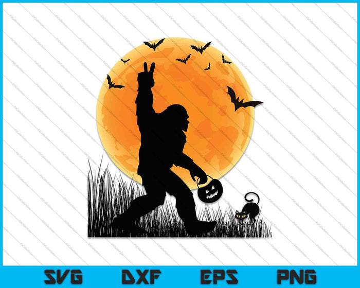 Funny Halloween Rocking Sasquatch Bigfoot SVG PNG Cutting Printable Files
