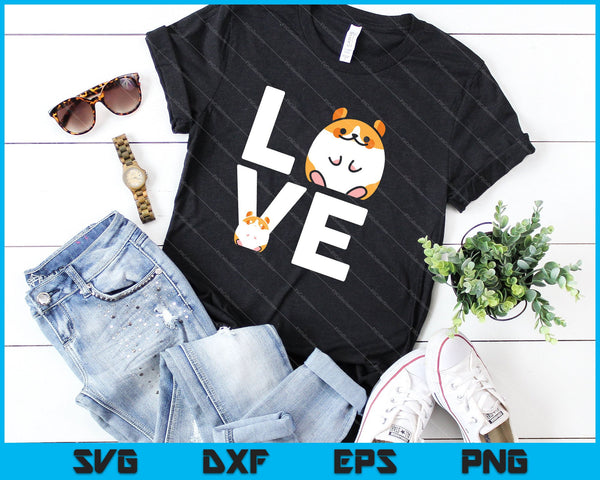 Grappige liefde hamsters dier speelgoed huisdieren liefhebbers SVG PNG snijden afdrukbare bestanden - on a t-shirt