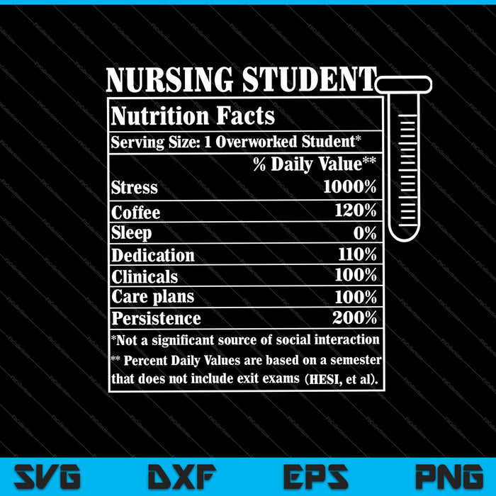 Divertido estudiante de enfermería enfermera regalo SVG PNG cortando archivos imprimibles