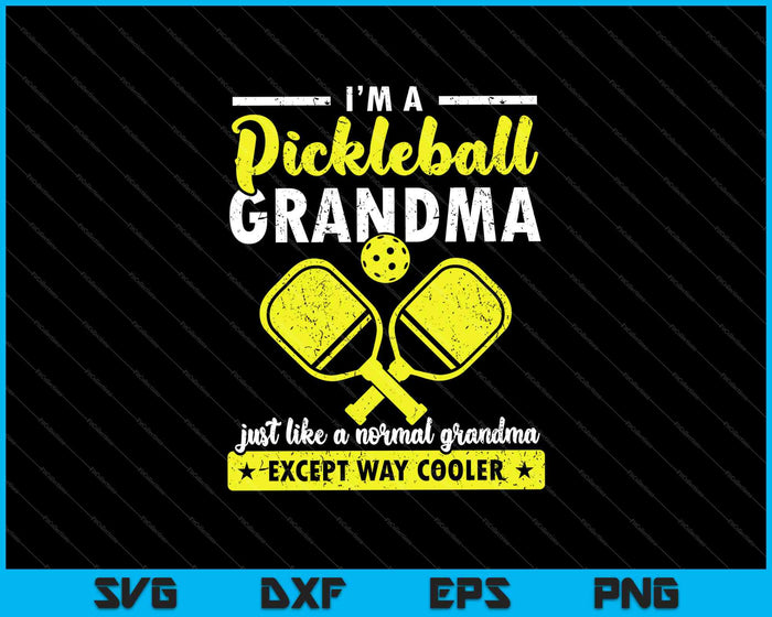 Divertido Pickleball abuela Pickleball jugador SVG PNG cortando archivos imprimibles
