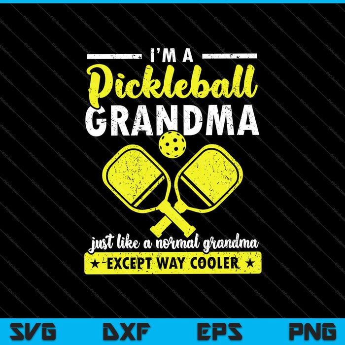 Grappige Pickleball oma Pickleball speler SVG PNG snijden afdrukbare bestanden