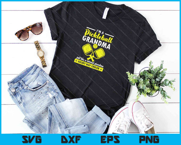 Divertido Pickleball abuela Pickleball jugador SVG PNG cortando archivos imprimibles - on a t-shirt