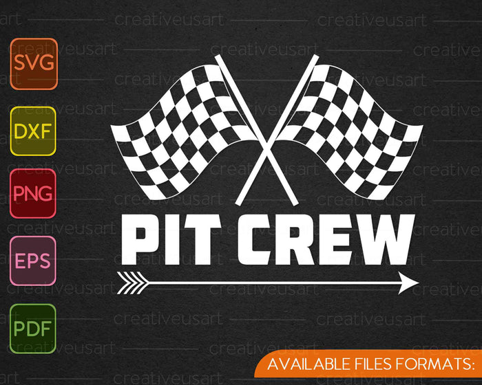 Pista de carreras Pit Crew Racing Mechanic Car Parties SVG PNG Cortar archivos imprimibles