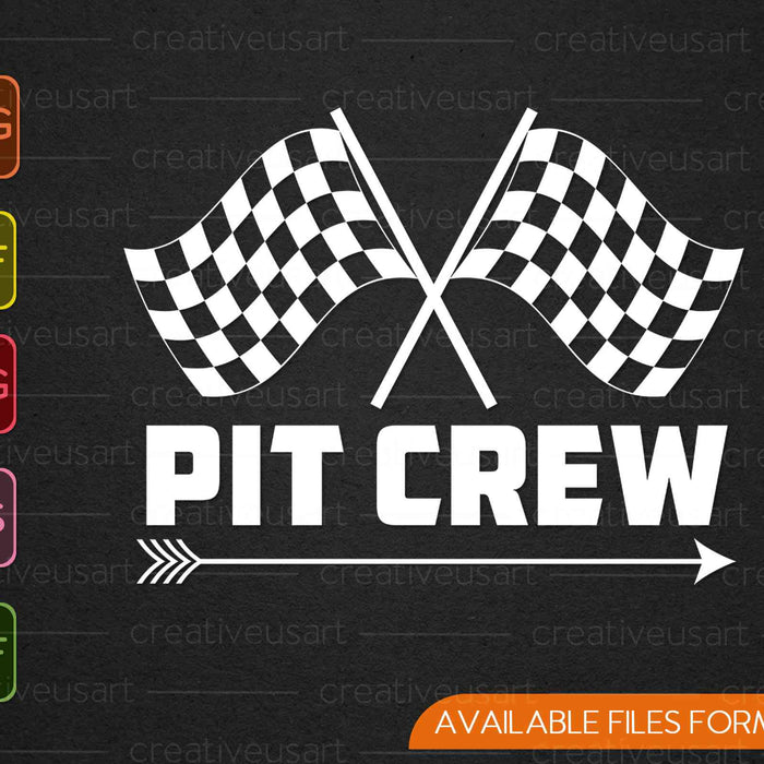 Pista de carreras Pit Crew Racing Mechanic Car Parties SVG PNG Cortar archivos imprimibles
