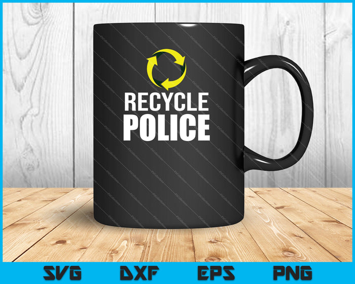 Funny Recycling Recycle Police SVG PNG Cutting Printable Files