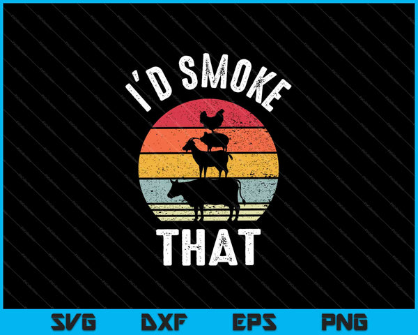 Divertido retro BBQ Party Smoker SVG PNG Cortar archivos imprimibles