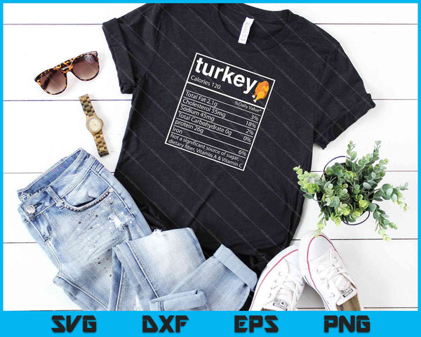 Grappige Turkije voedingsfeiten Thanksgiving kostuum bijpassende Premium SVG PNG snijden afdrukbare bestanden - on a t-shirt