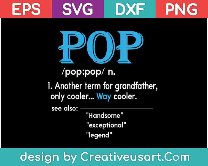 Funny Pop Shirt for Grandpa, Pop Definition for Grandfather T-Shirt SVG PNG Cutting Printable Files