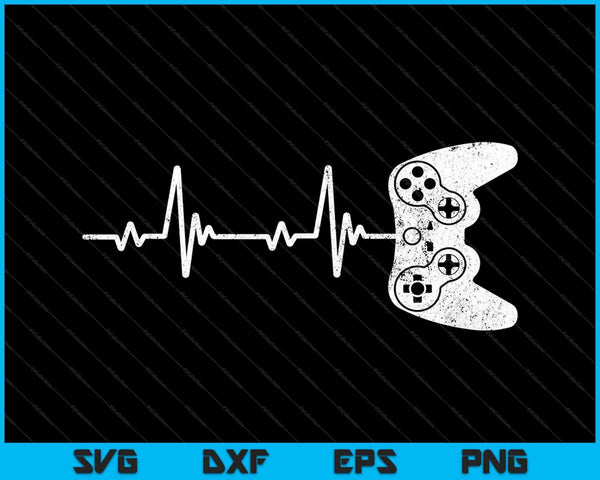 Gamer Heartbeat Video Game SVG PNG Cutting Printable Files