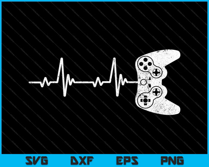 Gamer Heartbeat Videojuego SVG PNG Cortar archivos imprimibles