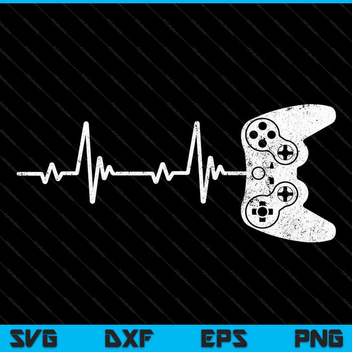 Gamer Heartbeat Videojuego SVG PNG Cortar archivos imprimibles