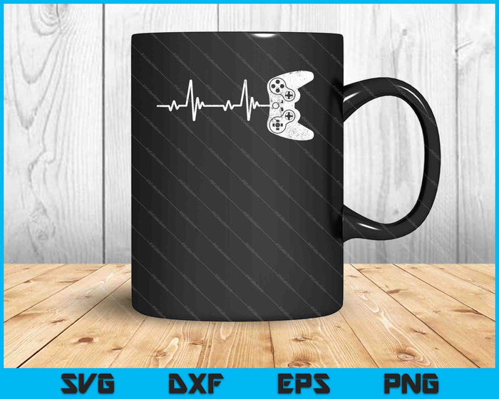 Gamer Heartbeat Videojuego SVG PNG Cortar archivos imprimibles